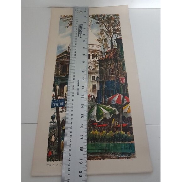 Paris Place du Tertre Unframed Painting Signed Raphael Beautiful - Picture 5 of 9